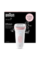 Braun Silk-épil 7 Depiladora Mujer, Depiladora Eléctrica Mujer Con Cabezal Amplio Para Una Depilación Simple, Wet & Dry, Piel Lisa Larga Dura, 7-000, Blanco/Rosa