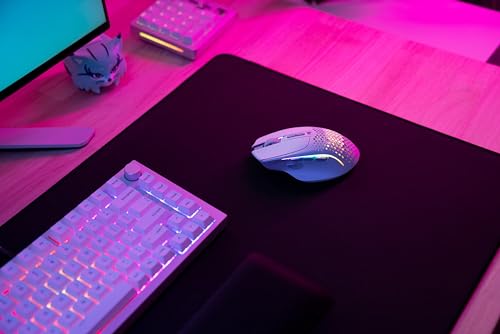 Glorious Gaming Model I 2 Wireless Ratón gaming inalámbrico - Híbrido 2,4 GHz y Bluetooth, superligero, 9 botones (2 intercambiables), RGB, gran batería, MMO/MOBA/FPS, reposapulgares lateral - Blanco
