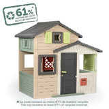 Smoby Life - Friends House EVO - Moderna y espaciosa - Puerta con Mirilla - Portón - Buzón Funcional - Material Reciclado - A Partir de 3 años - Fabricado en Francia