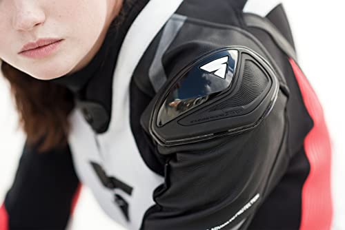 SHIMA MIURA RS Traje Moto Mujer - Traje de cuero de 1 pieza, deportivo, de competición, ventilado con deslizadores en hombros y rodillas, almohadillas CE en espalda, hombros y codos (40, Blanco/Fluo)