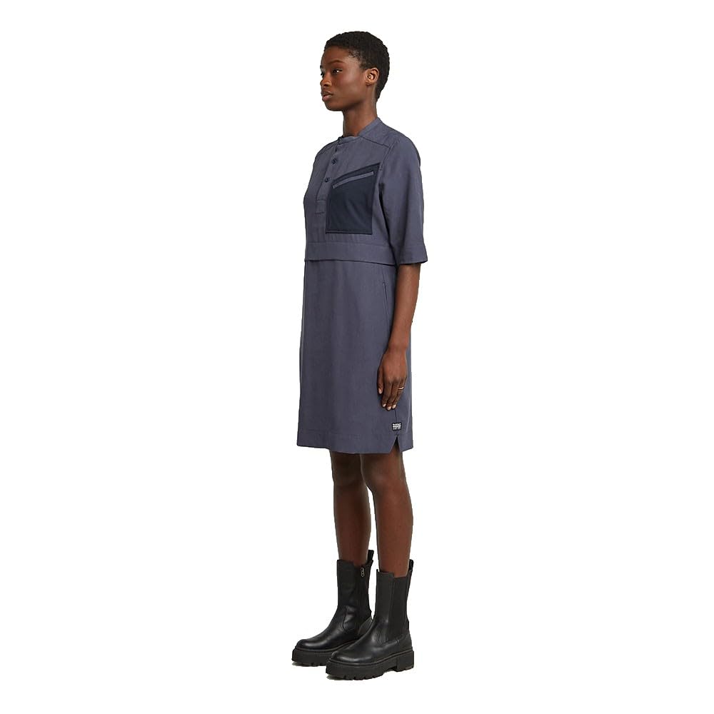 G-STAR Half Placket Shirt Dress LS Wmn Vestido, Azul (India Ink D26962-d522-h392), Mujeres