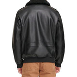 Levi's Men's Faux Leather Aviator Bomber Jacket with Sherpa Collar Chaqueta, Negro, M para Hombre