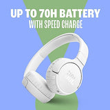 JBL Auriculares Tune 670 NC, auriculares supraaurales inalámbricos ligeros con cancelación de ruido adaptativa, Bluetooth y 70 horas de batería, blanco