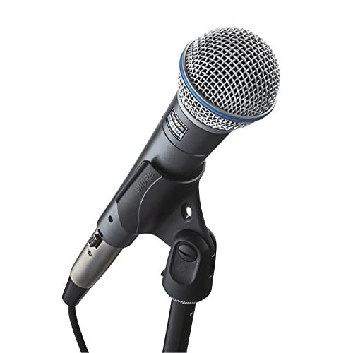 Shure Beta 58A Micrófono Vocal dinámico supercardioide de un Solo Elemento para Escenario y Estudio, Incluye Adaptador de Soporte Ajustable A25D, Adaptador de Rosca de 5/8 a 3/8
