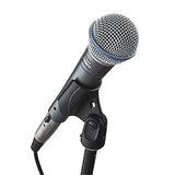 Shure Beta 58A Micrófono Vocal dinámico supercardioide de un Solo Elemento para Escenario y Estudio, Incluye Adaptador de Soporte Ajustable A25D, Adaptador de Rosca de 5/8 a 3/8
