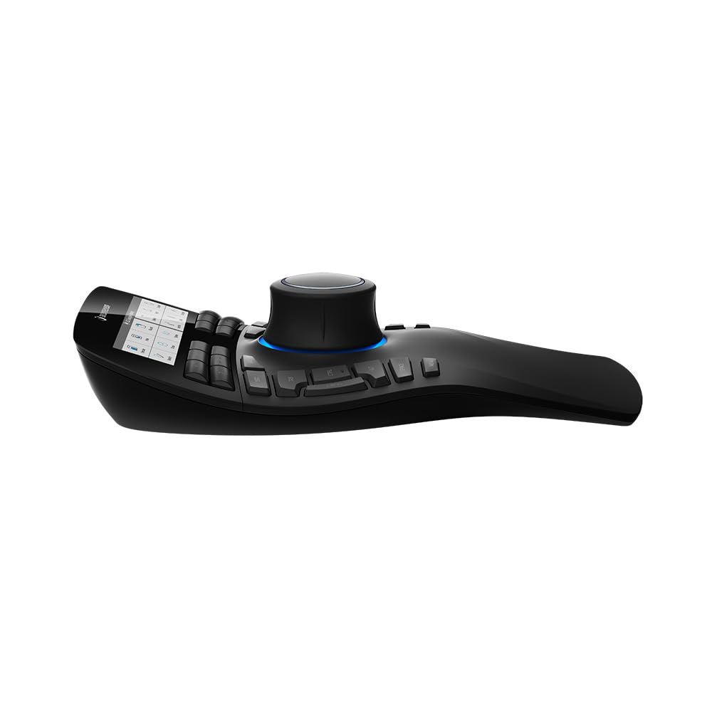 3Dconnexion SpaceMouse Enterprise (Ratón 3D, con Cable, Pantalla LCD, negro)