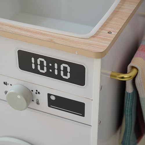 Teamson Kids Cocina de Madera Blanca para niños con huerto, Lavadora, Horno, Fregadero y Accesorios para Juegos creativos y simbólicos
