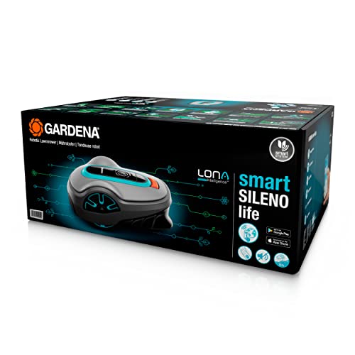 Gardena Robot cortacésped Smart SILENO Life 1500 m²: tecnología Lona AI, Control con aplicación, SensorControl, para Pendientes máx. 35 por ciento, Incl. Pasarela Inteligente, versión ES (19704-74)