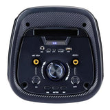 Altavoz Bluetooth con micrófono - Caja de música con iluminación Ambiental - Caja de Fiesta y micrófono de Karaoke - Soundboks con Bluetooth, entradas AUX y USB - Fácil de Transportar con asa - Negro