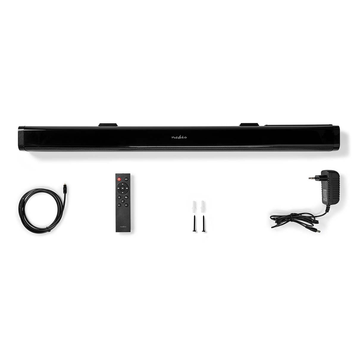 NEDIS Barra de Sonido | 2.0 | Programa DSP | 40 W | Schwarz - 1 x 3,5 mm / 1 x coaxial de Audio / 1 x Optisch / 1 x USB | 1 x HDMI (mit AR)