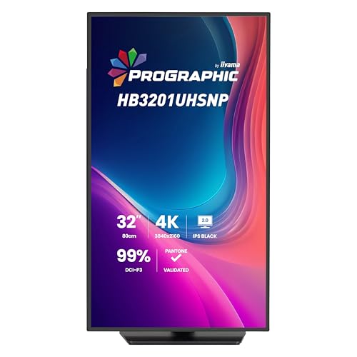 iiyama ProGraphic HB3201UHSNP-B1 32 IPS (DCI-P3 99%, sRGB 100%, validado por Pantone), UHD 3840 x 2160, 4 ms, 1 HDMI, 1 DP, 1 USB Tipo C 96 W PD, Salida DP