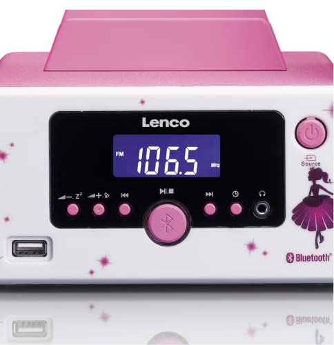 Lenco MC-020 Home Audio Mini System 10W Rosa, Blanco - Microcadena (Home Audio Mini System, Rosa, Blanco, Imagen, 10 W, FM,PLL, Azul)