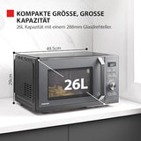 Toshiba Horno microondas 26L aire caliente combinado, 6 en 1 900 W con cocina de vapor en gris Morandi, 6 programas 10 niveles de potencia, 10 menús automáticos, MW3-AC26PFI(MG)