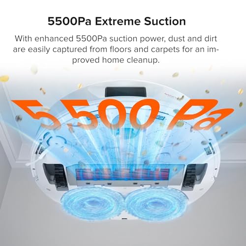roborock Qrevo Robot Aspirador y fregasuelos, Funciones Automáticas de Vaciado, Lavado, Secado, Limpieza de la Base y Autorrellenado, Mapeo 3D, Potencia de succión de 5500 Pa Aspirador Robot