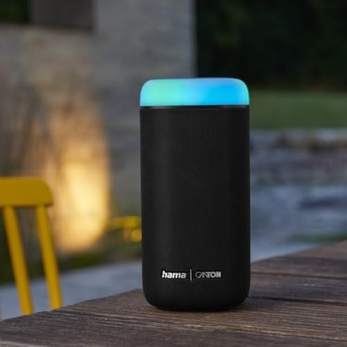 Hama Altavoz Bluetooth 30W, Resistente al Agua IPX4, Efectos de luz LED, 12 Horas de duración de la batería, Caja de música Bluetooth, Negro