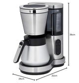 WMF Lumero Cafetera con termo, 8 tazas, depósito de agua extraíble, pantalla táctil, antigoteo, filtro giratorio, apagado automático, 800 W