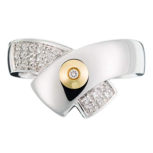 Orphelia Mujer 18 k (750) oro bicolor redondo blanco diamante
