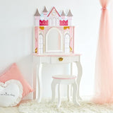 Teamson Kids Mesa de Tocador Castillo de Madera Espejo y Taburete TD-12951A