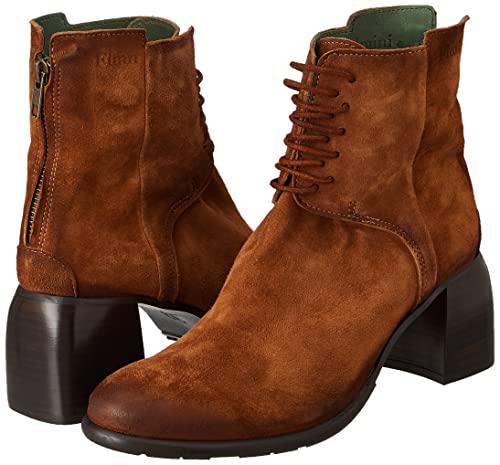 Felmini - Panarea D342 - Heeled women's boots Cognac suede - 39 EU Size