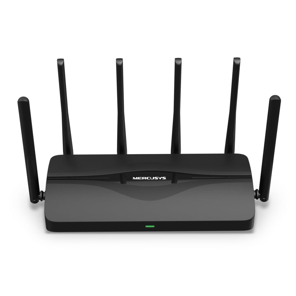 MERCUSYS MR47BE-Router Wi-Fi 7 de Triple Banda BE9300,5760 Mbps en Banda 6G,Operación Multi-Link(MLO),4× Puertos 2.5G, 320 MHz,4KQAM,EasyMesh,6 Antenas,WPA3,App config 【Nuevo】