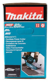 Makita CE002GZ01 Twin 40V Max (80V) Li-ion XGT Brushless 355mm Power Cutter - Baterías y cargador no incluidos