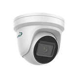 EtiamPro Cámara IP Domo de Red, cámara de vigilancia, 4 MP, Leds IR, visión Nocturna 30 m, Lente varifocal, tecnología WDR, función PoE, App Guarding Vision, para Interiores y Exteriores, Blanca