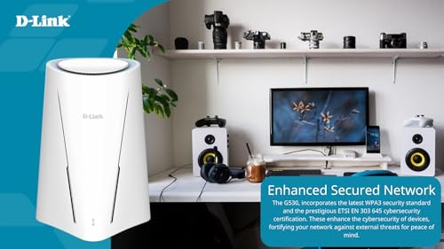 Router D-Link G530 5G NR, Descarga hasta 3.4 Gbps, Wi-Fi 6 AX3000, Puertos Gigabit WAN y LAN, WAN Failover, WPA3, VPN, VLAN, acepta SIM Todas operadoras.