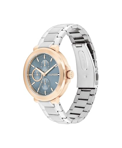 Tommy Hilfiger Reloj Analógico de Cuarzo Multifunción para Mujer con Correa de Acero Inoxidable Plateada - 1782754