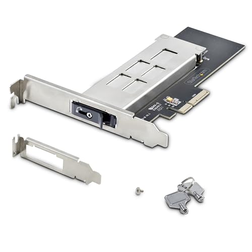 StarTech.com Tarjeta PCIe x4 a SSD NVMe M.2 - Rack Móvil Backplane con Bandeja Removible Hot Swap Intercambiable en Caliente - Bahía de Unidad PCIe 4.0/3.0 - con Llave (M2-Removable-PCIE-N1)