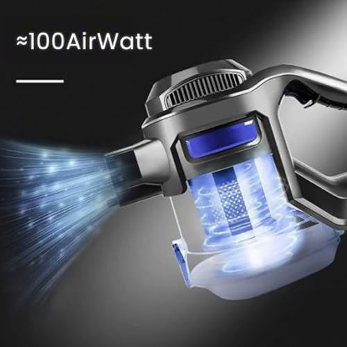 Aspiradora Sin Cable Air Essence Bise MAX, Azul, Aspiradora 100 AirWatt, Vacuum Cleaner 210 W, 1.3 litros, 72 Decibeles, Aspirador De Mano, Cepillo Flexible Con Luz LED, Tecnología Ciclónica