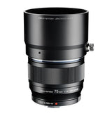 OM SYSTEM M.Zuiko - Objetivo Digital ED 75 mm F1.8, Longitud Focal Fija rápida, Apto para Todas Las cámaras MFT (Modelos Olympus OM - D & Pen, Serie G de Panasonic G), Negro