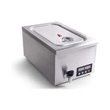 SARO SALERNO Recipiente de cocción al vacío, 11-22 l, para GN 1/1, bomba de circulación y grifo de drenaje, pantalla digital, temperatura 45-95 °C, acero inoxidable, 0,7 kW