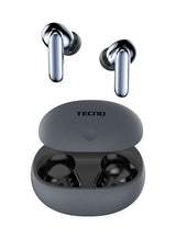 Tecno True 1 TWS Auriculares in-Ear con reducción de Ruido con Graves Profundos, 45 Horas de reproducción, IPX5 Resistente y Compartimento para batería portátil, Gris