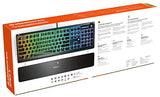SteelSeries Apex 3 - Teclado RGB para gaming - Iluminación RGB de 10 zonas - Resistencia al agua IP32 - Reposamuñecas magnético superior - Teclado QWERTY Estadounidense