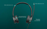 EPOS Impact 460 Auriculares Binaurales On-Ear con Cable USB-C y USB-A con Micrófono con Cancelación de Ruido, Plug-and-Play, Sonido, Ajuste Cómodo, para Oficina y Trabajo Remoto
