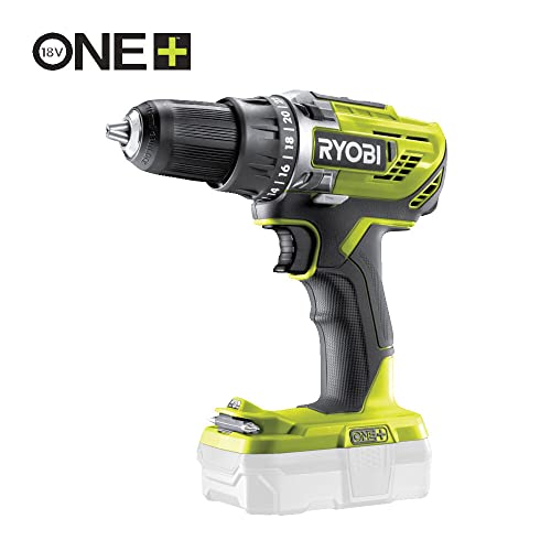 RYOBI - Taladro-atornillador sin cable 18V ONE+™ - 50 Nm - 500-1800 tr/min - porta brocas 13 mm - 2 baterías Lítio+ 2,0 Ah - cargador rápido 2,0 A - Entregado en bolsa de transporte - R18DD3-220S