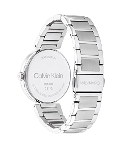 Calvin Klein Reloj Analógico de Cuarzo para Mujer Colección CK Sensation con Correa de Acero Inoxidable Plateada - 25200249