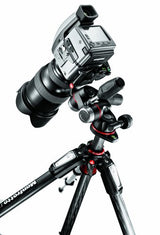 Manfrotto MT055CXPRO3 - Trípode completo (fibra de carbono, 3 secciones), negro