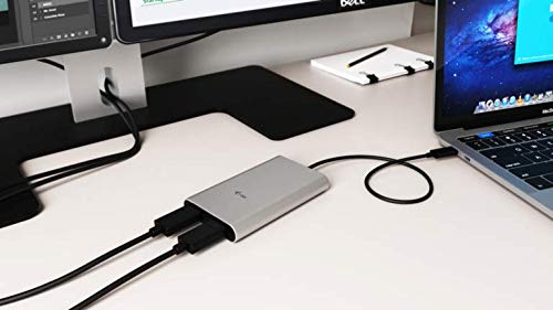 i-tec 3 Dual DisplayPort Video Adaptador para Thunderbolt 3 2X 4K 60Hz para MacOS Windows, Thunderbolt 3 a 2X displayport Adaptador