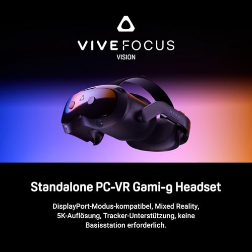 HTC Vive Focus Vision — Auriculares VR Independientes para PC para Juegos y Trabajo — Paquete de Contenido de edición para consumidores