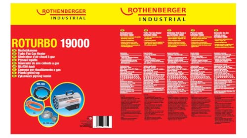 Rothenberger Industrial 1500000051 RoTurbo - Soplador con encendido piezoeléctrico, manguera y regulador, 18,2 kW, peso 5 kg