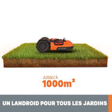 WORX Robot cortacésped Landroid L1000 20V Máx. | para Superficies de hasta 1000m2 | WR147E.1 | Navegación Inteligente | Cut to Edge 2,6 cm del Brode | Pendientes de hasta el 35%