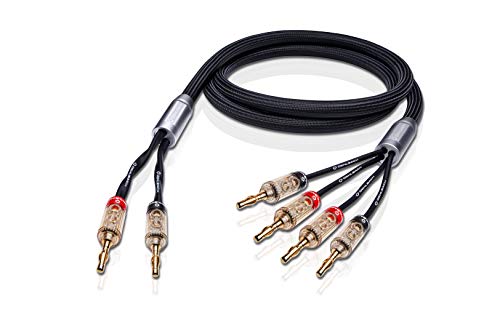 OEHLBACH XXL Fusion Four 500 - Juego de Cables para Altavoces (Conectores Banana, 2 x 5 m), Color Negro