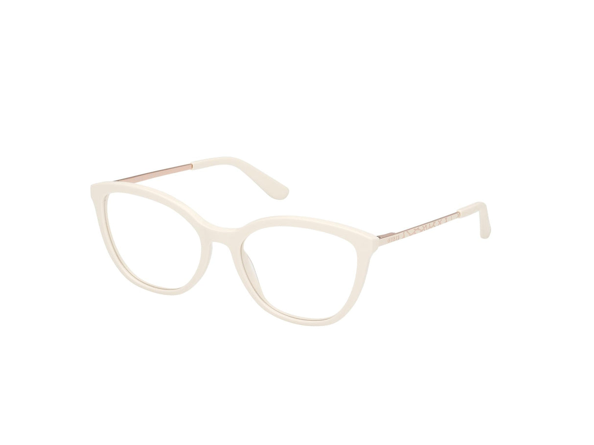 Guess Gu50171 Marcos para Gafas recetadas, 021 Shiny White, 53/17/140 para Mujer