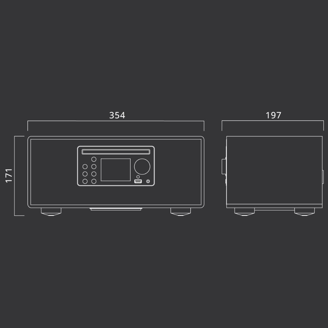 M-697 IDT Smart Micro System - Sistema Compacto de 60 W con Dab+, Radio por Internet, CD, Spotify y Bluetooth en diseño de Madera Noble