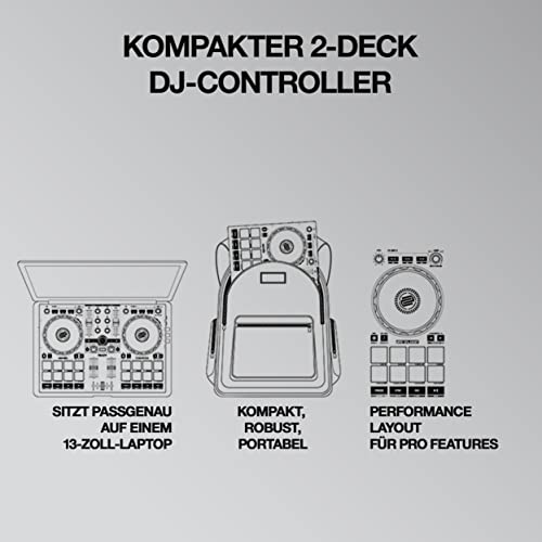 Reloop Ready Controladora de DJ compacta de 2 reproductores diseñada para Serato DJ Lite & DJ Pro, AMS-READY