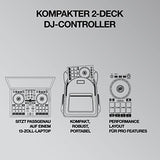 Reloop Ready Controladora de DJ compacta de 2 reproductores diseñada para Serato DJ Lite & DJ Pro, AMS-READY
