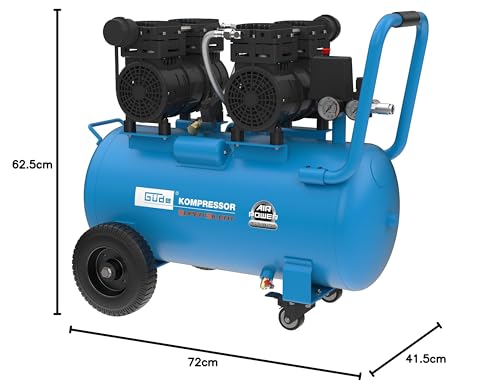 Güde 50138 Airpower 275/8/50 - Compresor silencioso (2 unidades de doble pistón con motor separado, caldera de 50 litros, 230 V, sin aceite)