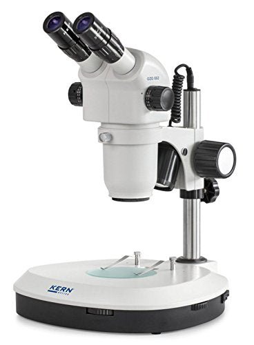 Estéreo Zoom Microscopio [Núcleo ozo 552] Tubo: Binocular, ocular: hswf 10 x 23 mm, campo de visión: ø28,75 – 3,3 mm, objetivo: 0,8 x – 7 x, soporte: columna, iluminación: 3 W LED (reflejada)