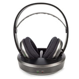 NEDIS Wireless TV Headphones | RF | Over-Ear | Maximum Battery Play Time: 11 hrs | 100 m | Digital Audio | Charging Dock | Black/Silver